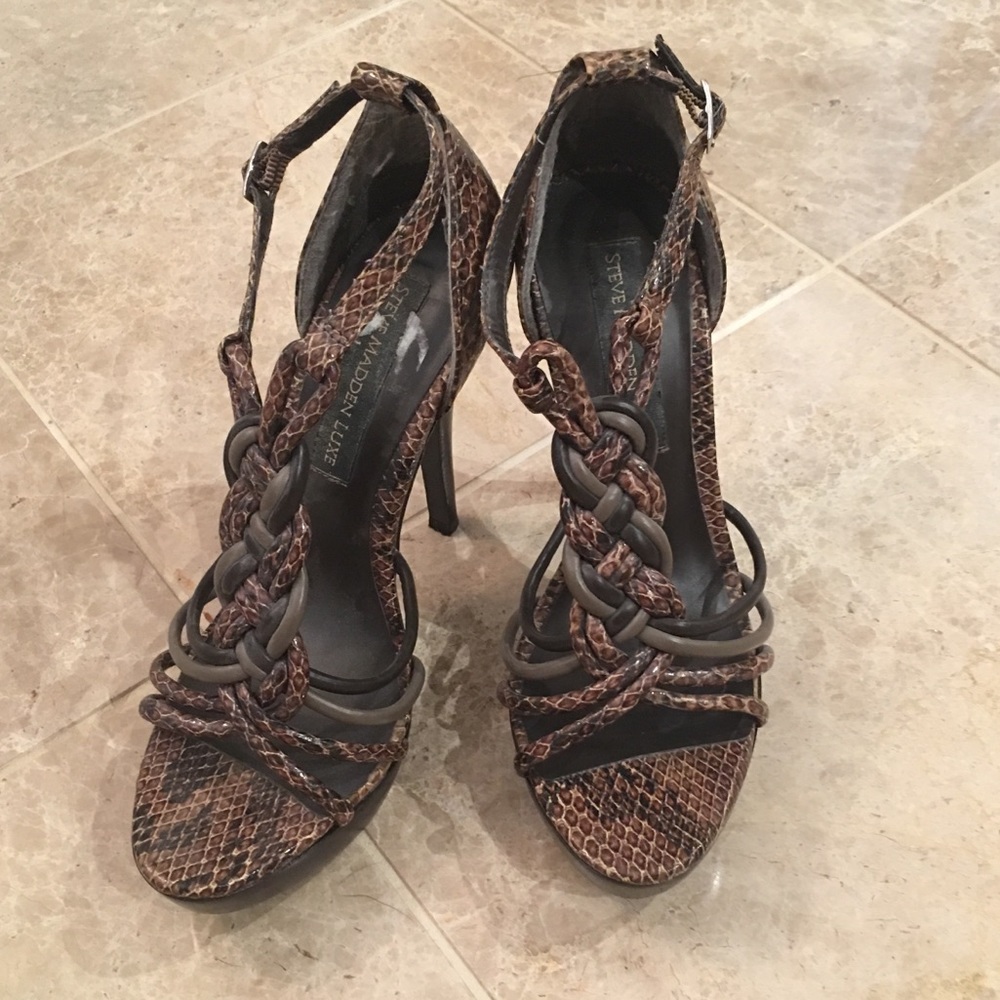Steven Madden Lux snakeskin platform heels